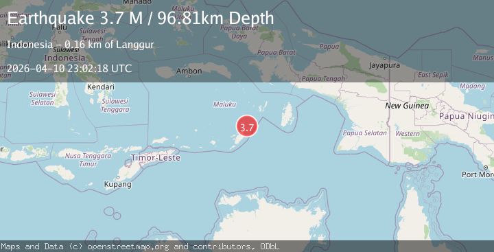 Map of Tanimbar Islands Region, Indonesia