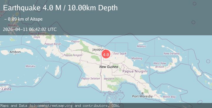 Map of New Guinea, Papua New Guinea