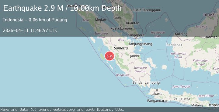 Map of Southern Sumatra, Indonesia