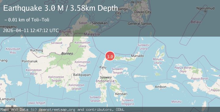 Map of Minahassa Peninsula, Sulawesi