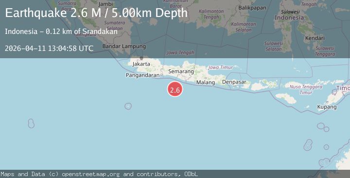 Map of Java, Indonesia