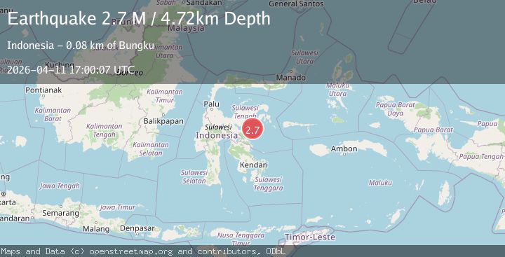 Map of Sulawesi, Indonesia