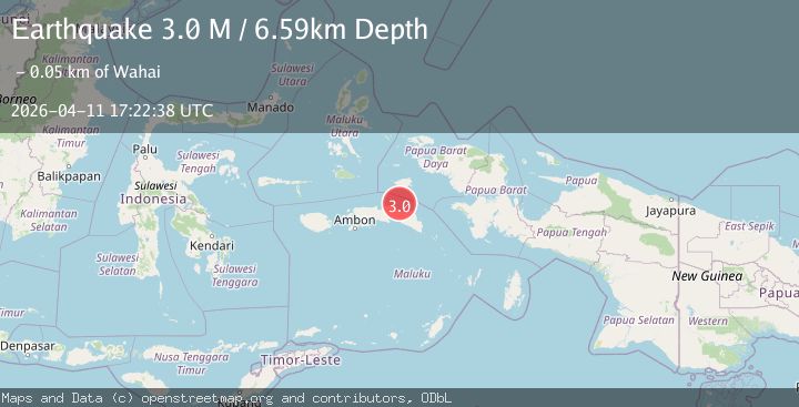 Map of Seram, Indonesia