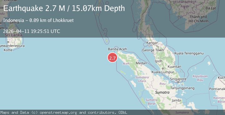 Map of Off West Coast of Northern Sumatra