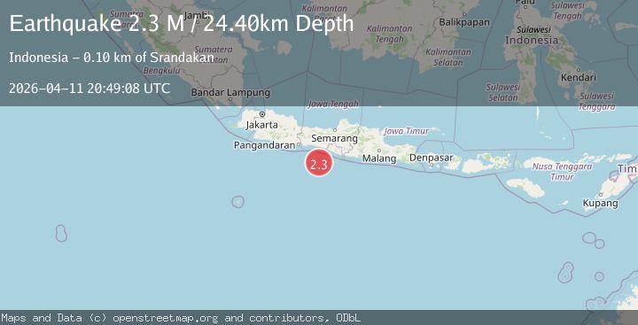 Map of Java, Indonesia