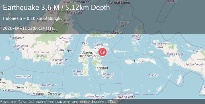 Map of Sulawesi, Indonesia