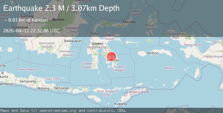 Map of Sulawesi, Indonesia