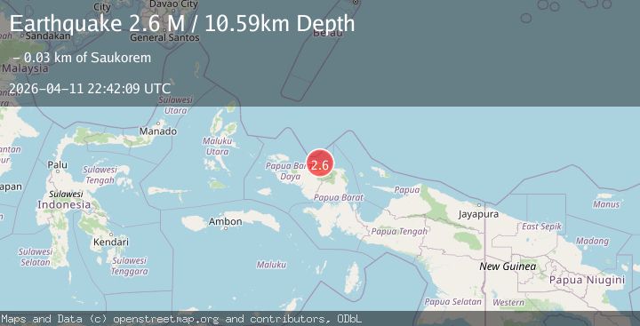 Map of West Papua Region, Indonesia