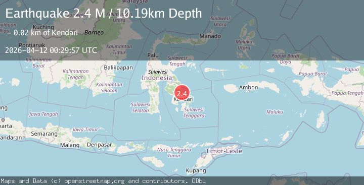 Map of Sulawesi, Indonesia