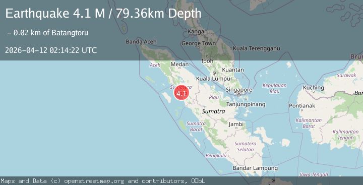 Map of Northern Sumatra, Indonesia