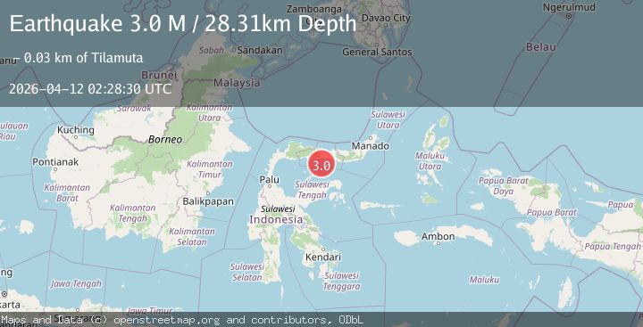 Map of Minahassa Peninsula, Sulawesi