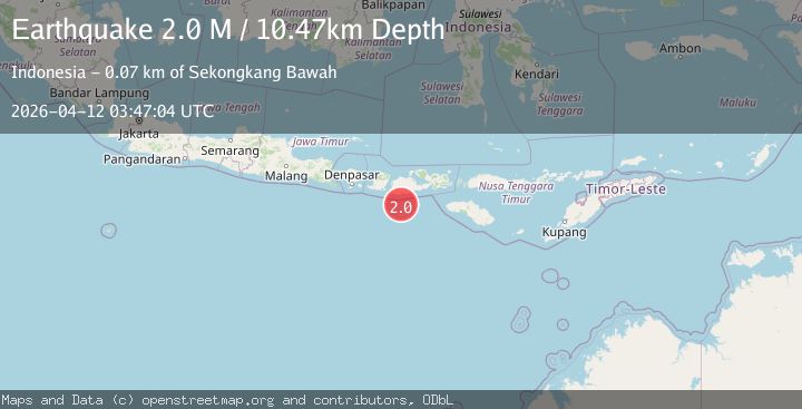 Map of Sumbawa Region, Indonesia