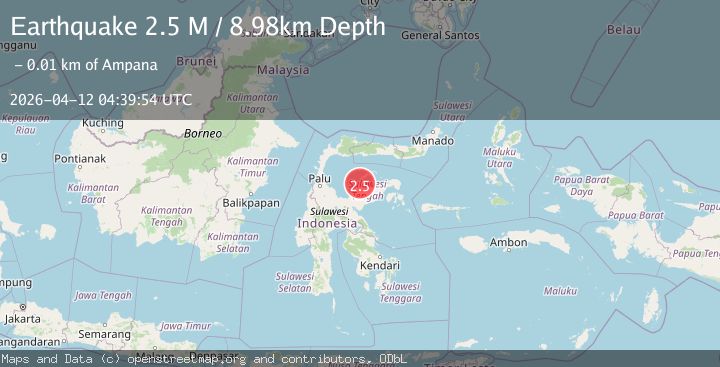 Map of Minahassa Peninsula, Sulawesi