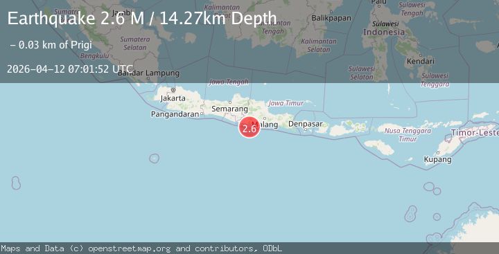 Map of Java, Indonesia