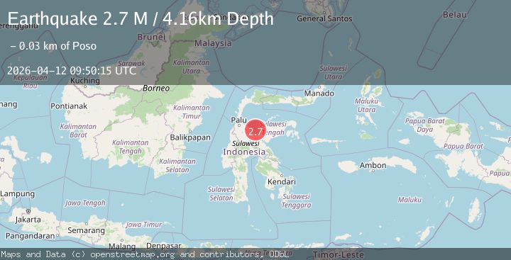 Map of Sulawesi, Indonesia