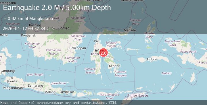 Map of Sulawesi, Indonesia