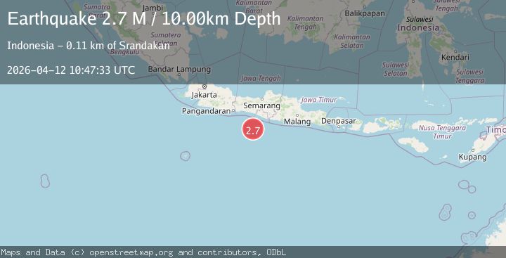 Map of Java, Indonesia