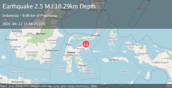 Map of Minahassa Peninsula, Sulawesi