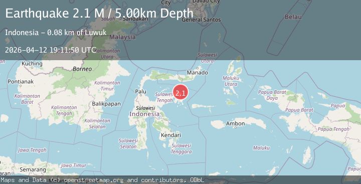 Map of Minahassa Peninsula, Sulawesi