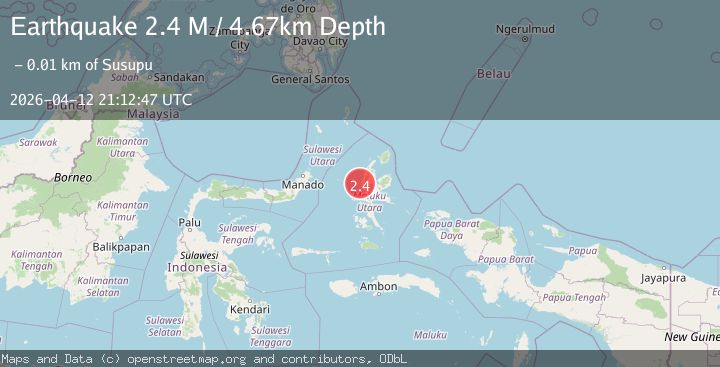 Map of Halmahera, Indonesia