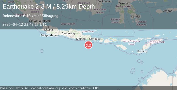 Map of South of Bali, Indonesia