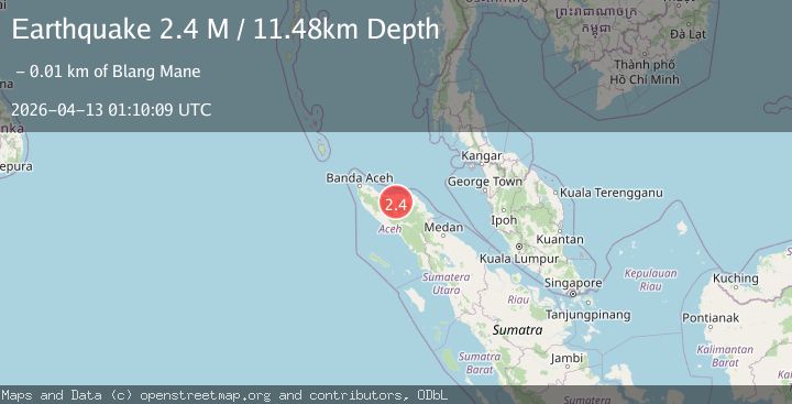 Map of Northern Sumatra, Indonesia