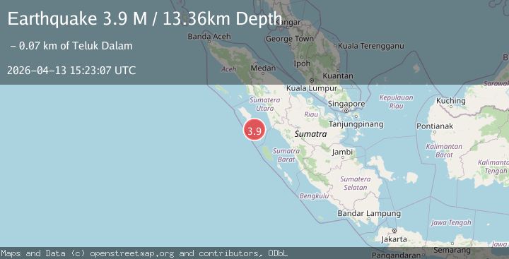 Map of Northern Sumatra, Indonesia