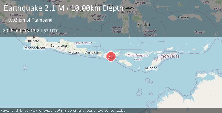 Map of Sumbawa Region, Indonesia
