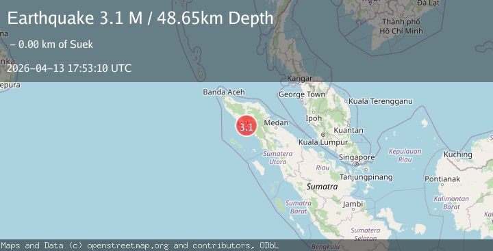 Map of Northern Sumatra, Indonesia