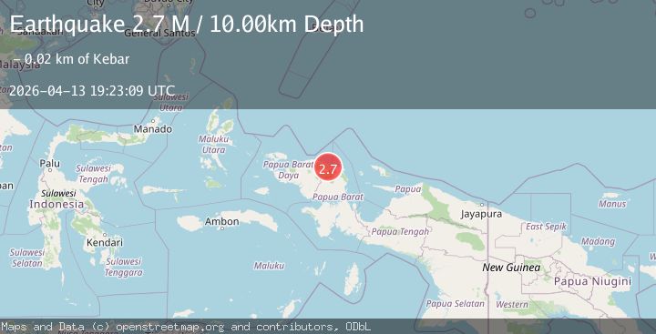 Map of West Papua Region, Indonesia