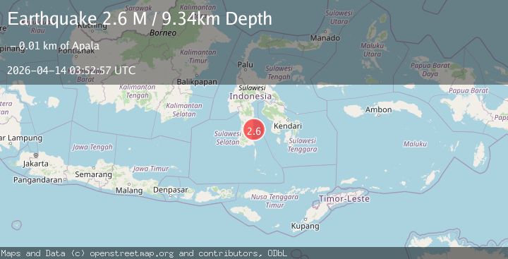 Map of Sulawesi, Indonesia