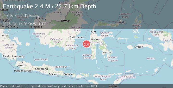 Map of Sulawesi, Indonesia