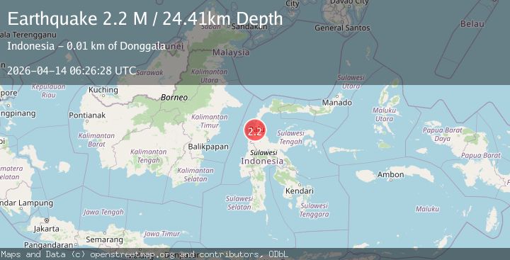 Map of Minahassa Peninsula, Sulawesi