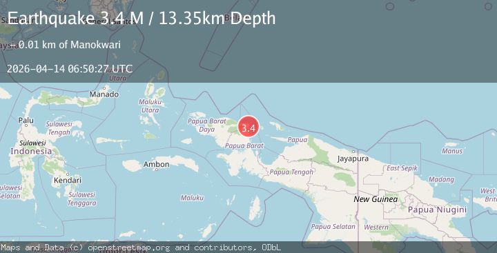 Map of West Papua Region, Indonesia