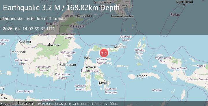 Map of Minahassa Peninsula, Sulawesi