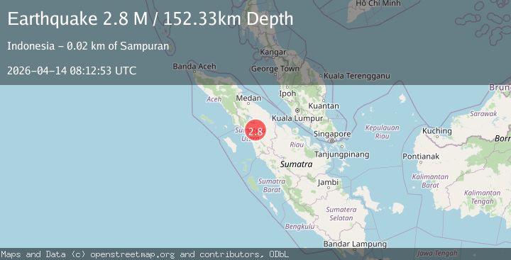Map of Northern Sumatra, Indonesia