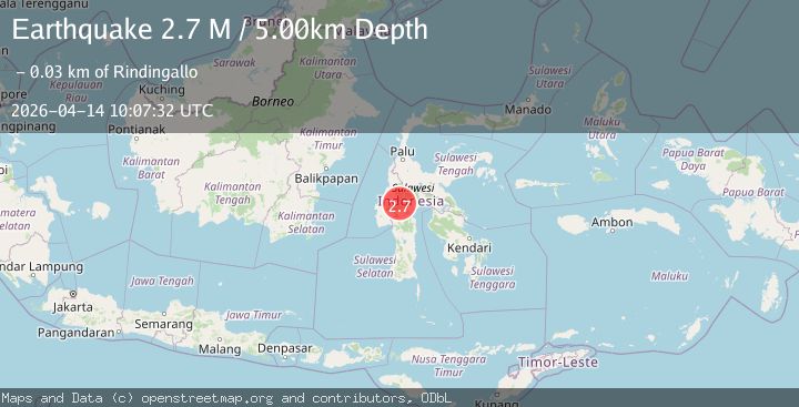 Map of Sulawesi, Indonesia