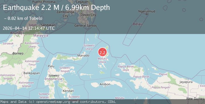 Map of Halmahera, Indonesia