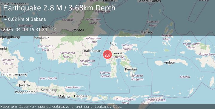 Map of Sulawesi, Indonesia