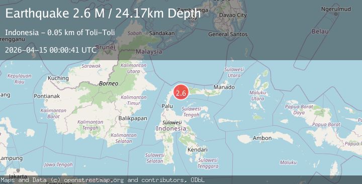 Map of Minahassa Peninsula, Sulawesi