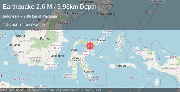 Map of Minahassa Peninsula, Sulawesi