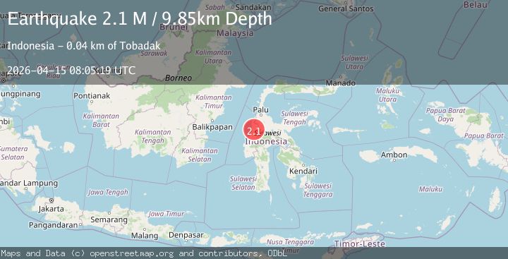 Map of Sulawesi, Indonesia