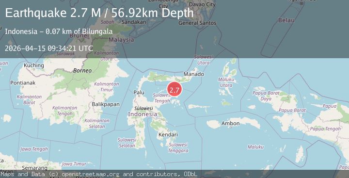 Map of Minahassa Peninsula, Sulawesi