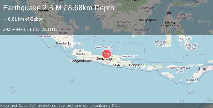Map of Java, Indonesia