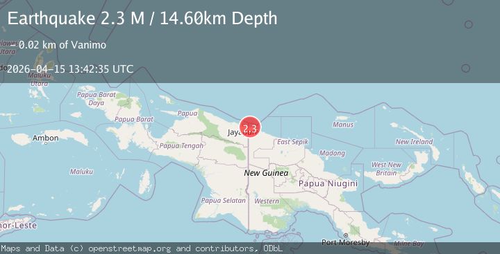 Map of Near North Coast of Papua New Guinea