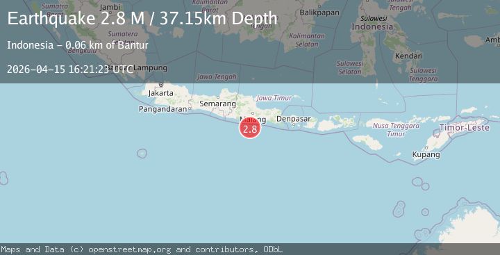 Map of Java, Indonesia