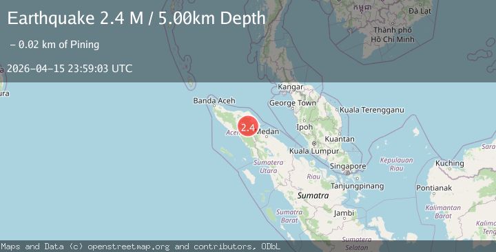 Map of Northern Sumatra, Indonesia