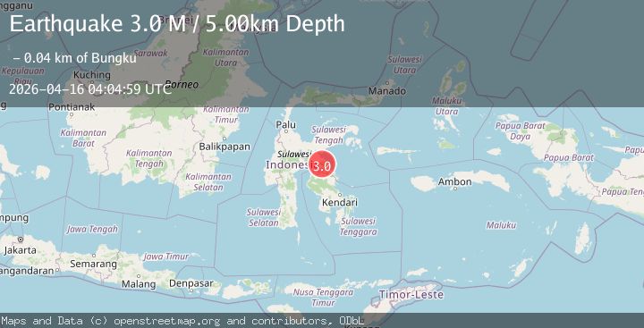Map of Sulawesi, Indonesia
