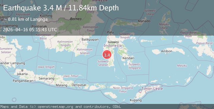 Map of Sulawesi, Indonesia