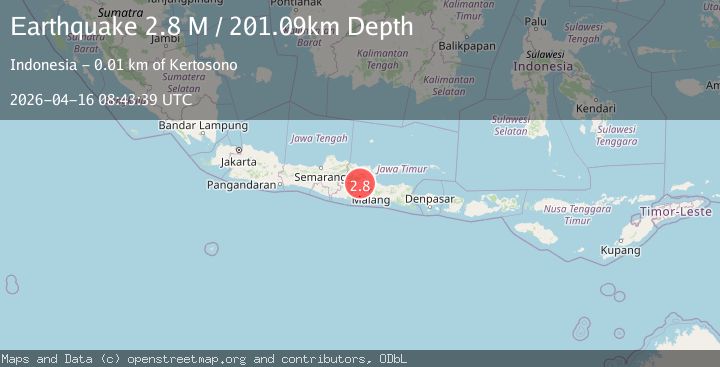 Map of Java, Indonesia